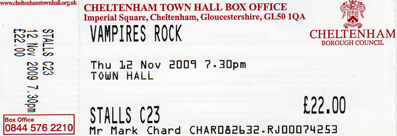 VAMPIRES ROCK Ticket